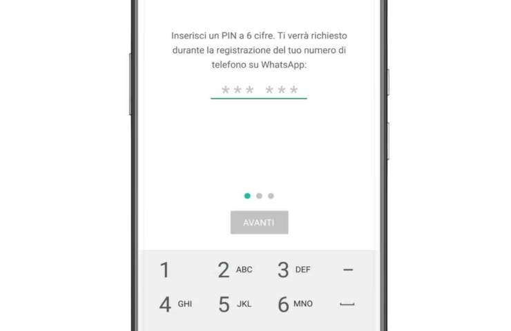 schermata pin whatsapp