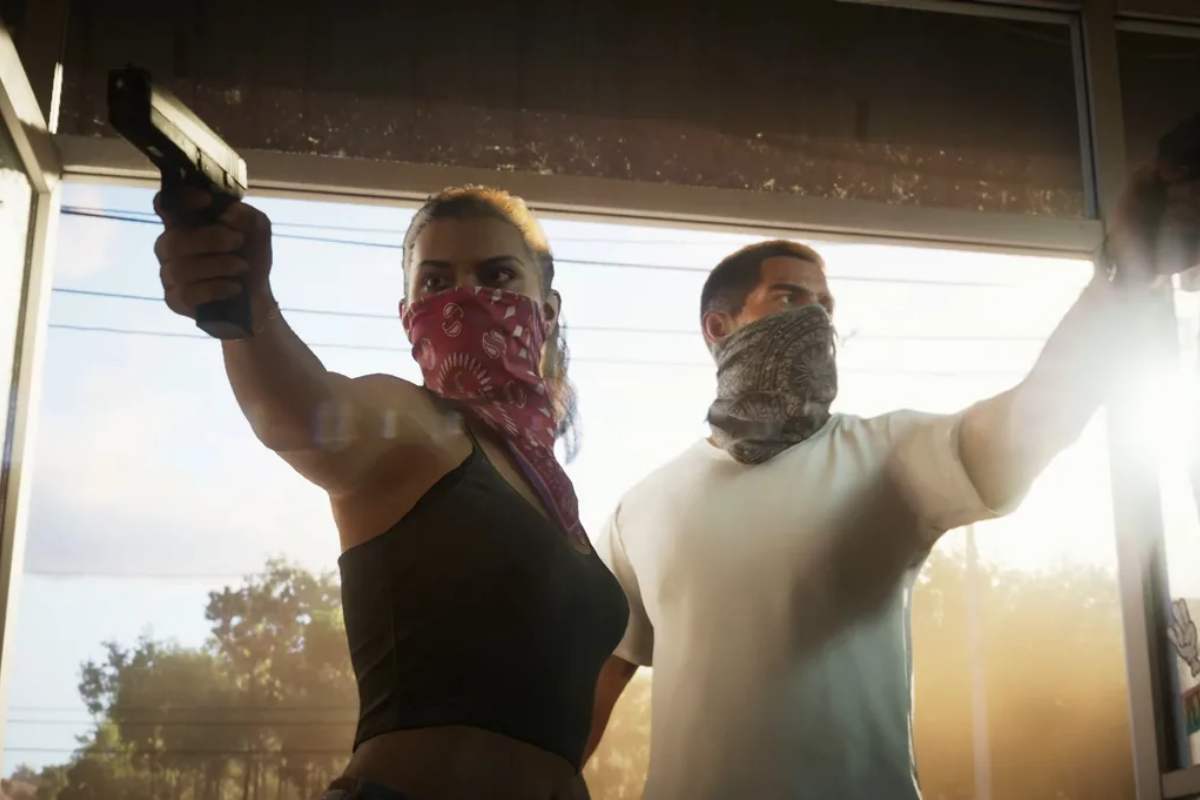 protagonisti di gta 6 che fanno una rapina