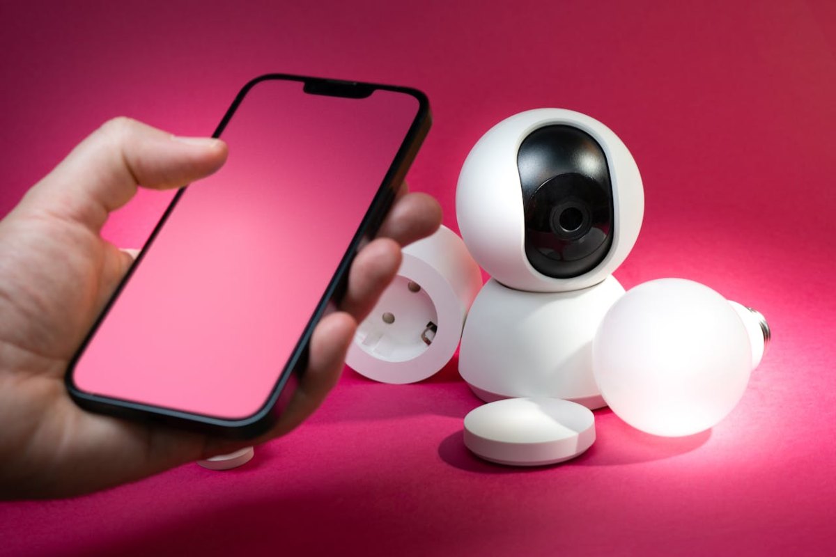 Smartphone e videocamera di sorveglianza