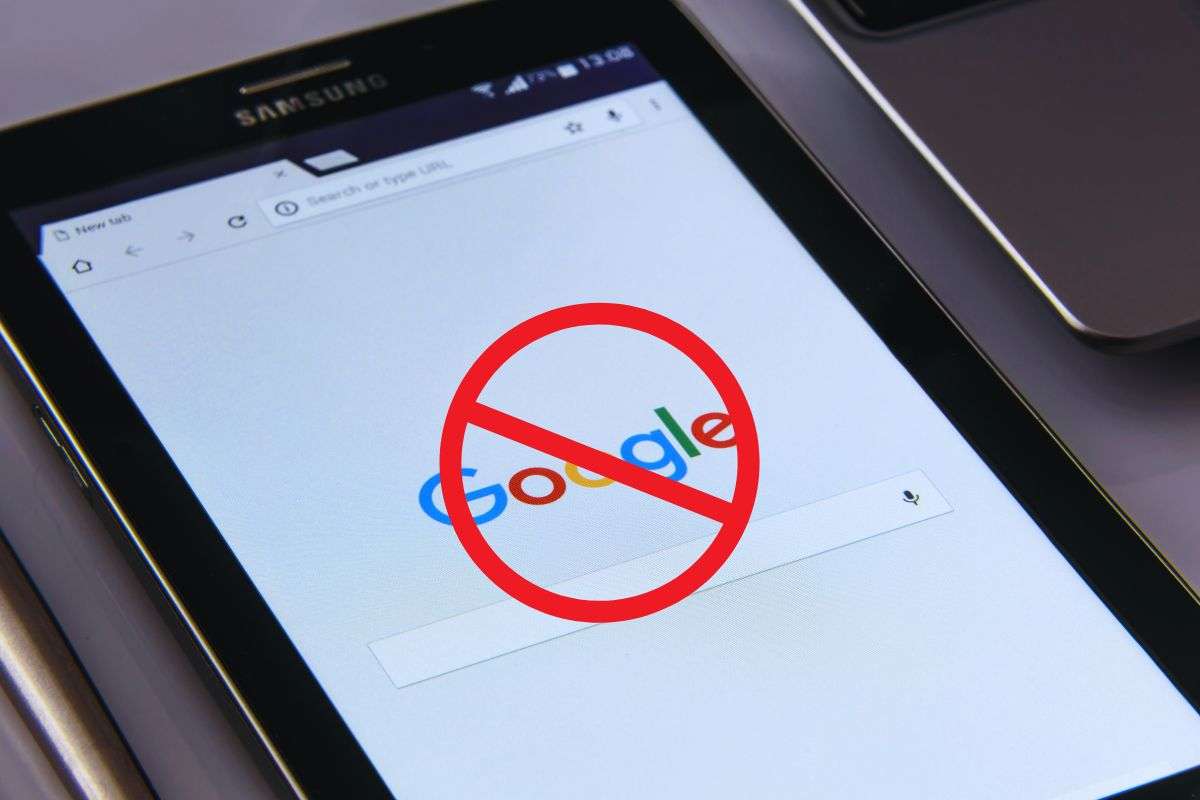 Segnale di divieto su schermata iniziale Google Chrome