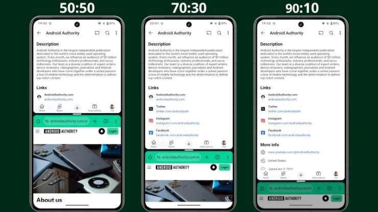 Schermate che mostrano la nuova funzione di schermo condiviso dei Samsung Galaxy