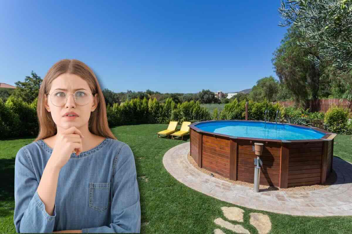 Piscina, donna preoccupata