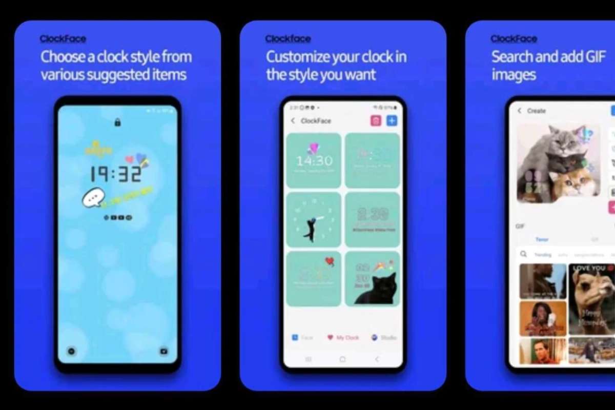 Schermate introduttive alle novità di ClockFace di Samsung