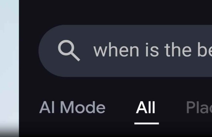 schermata della nuova modalità AI MODE