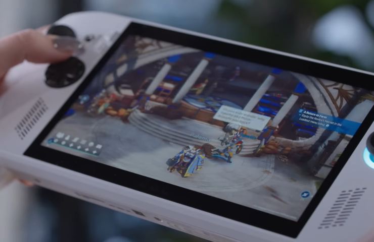 console xbox portatile con un gioco sullo schermo