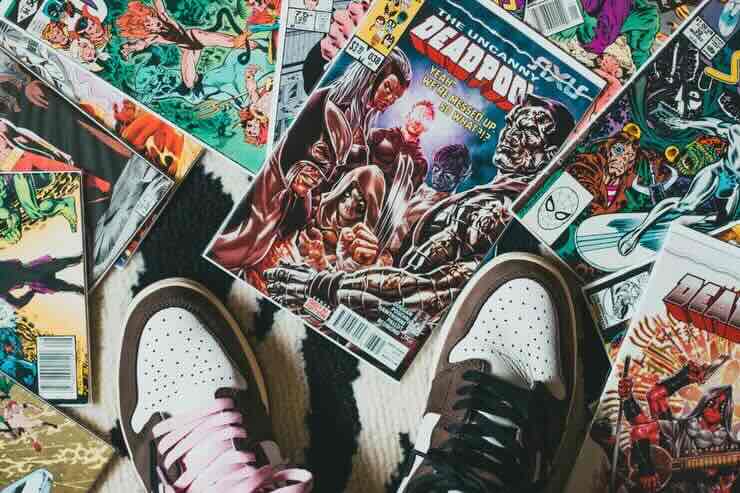 Scarpe di ragazzo su fumetti