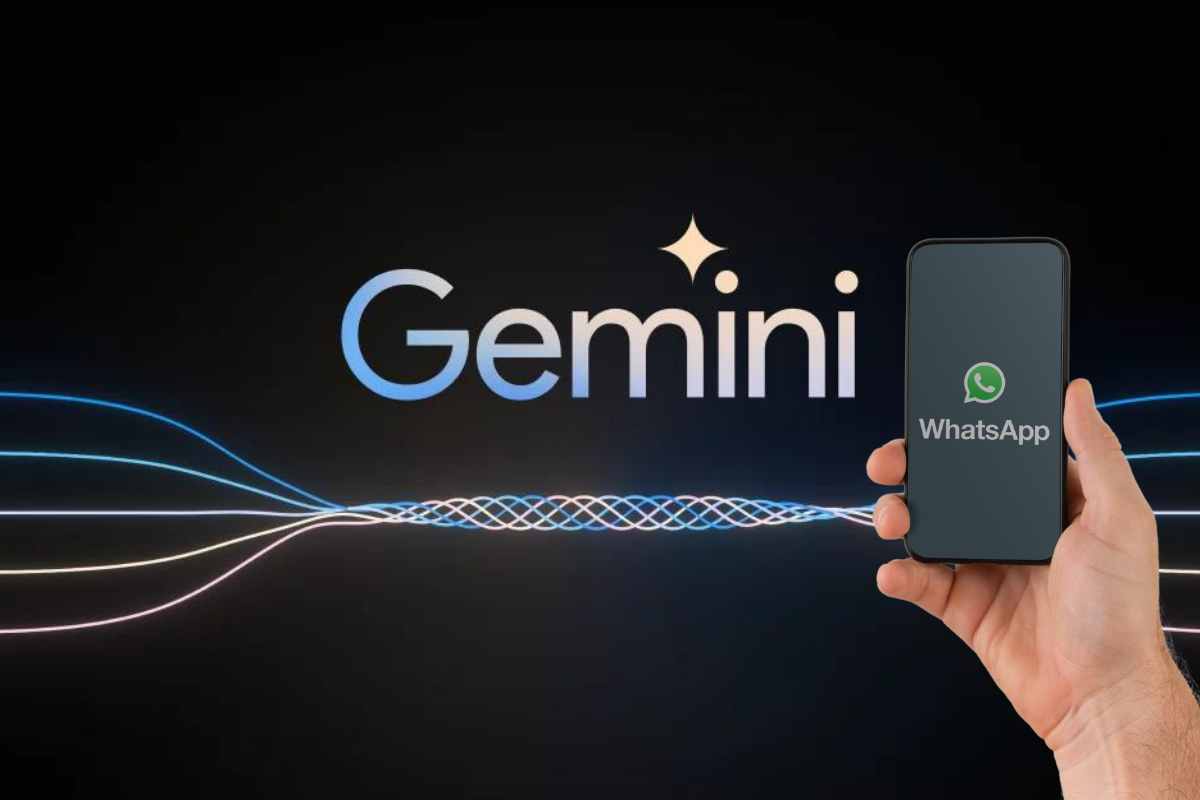 logo gemini e mano con cellulare