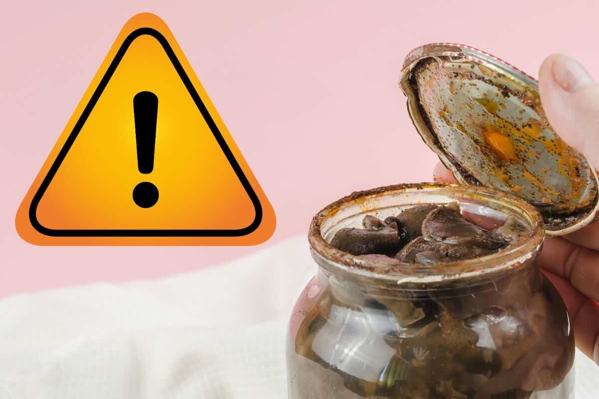Simbolo pericolo, barattolo conserva aperto