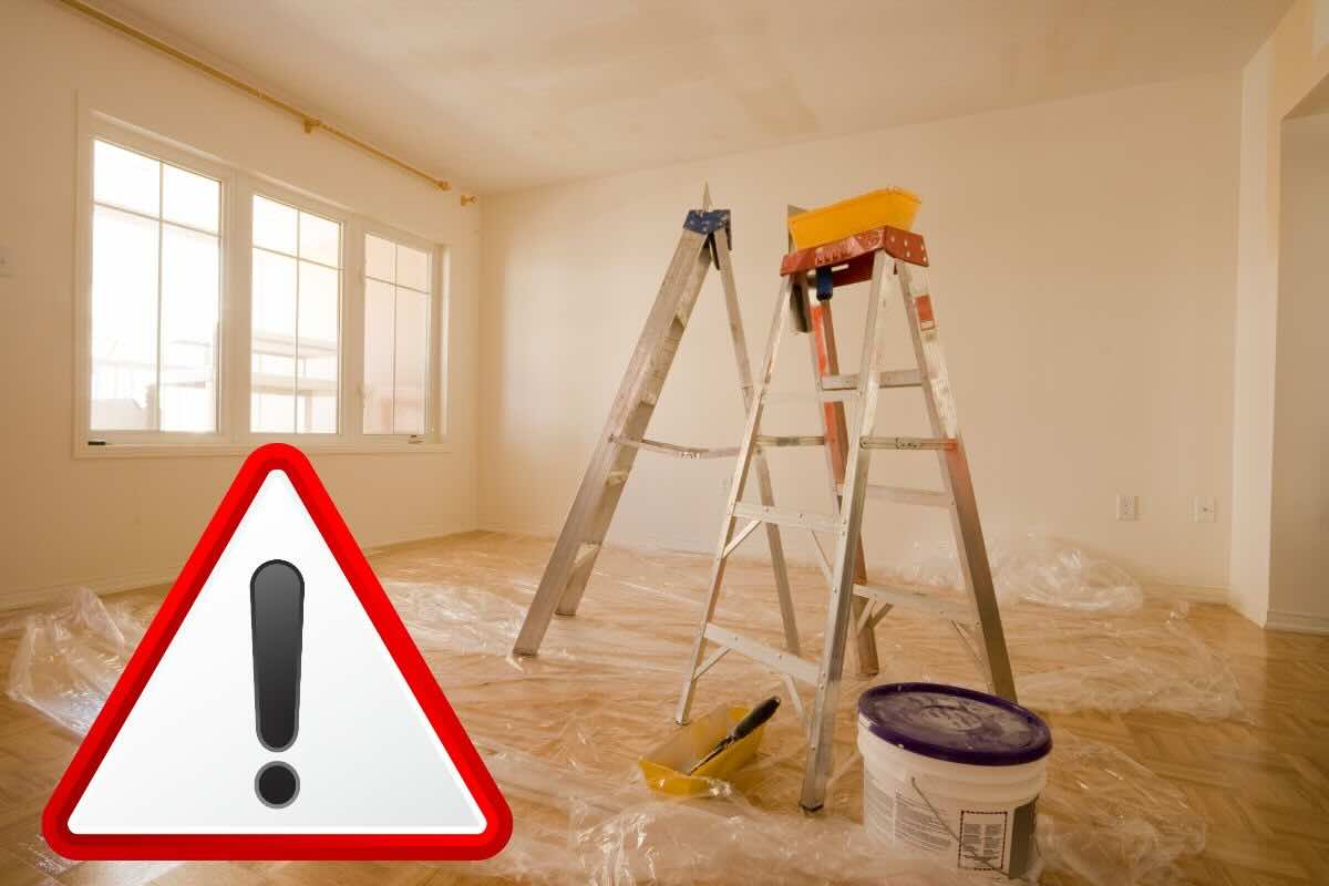 Pavimento imballato, scala, segnale attenzione