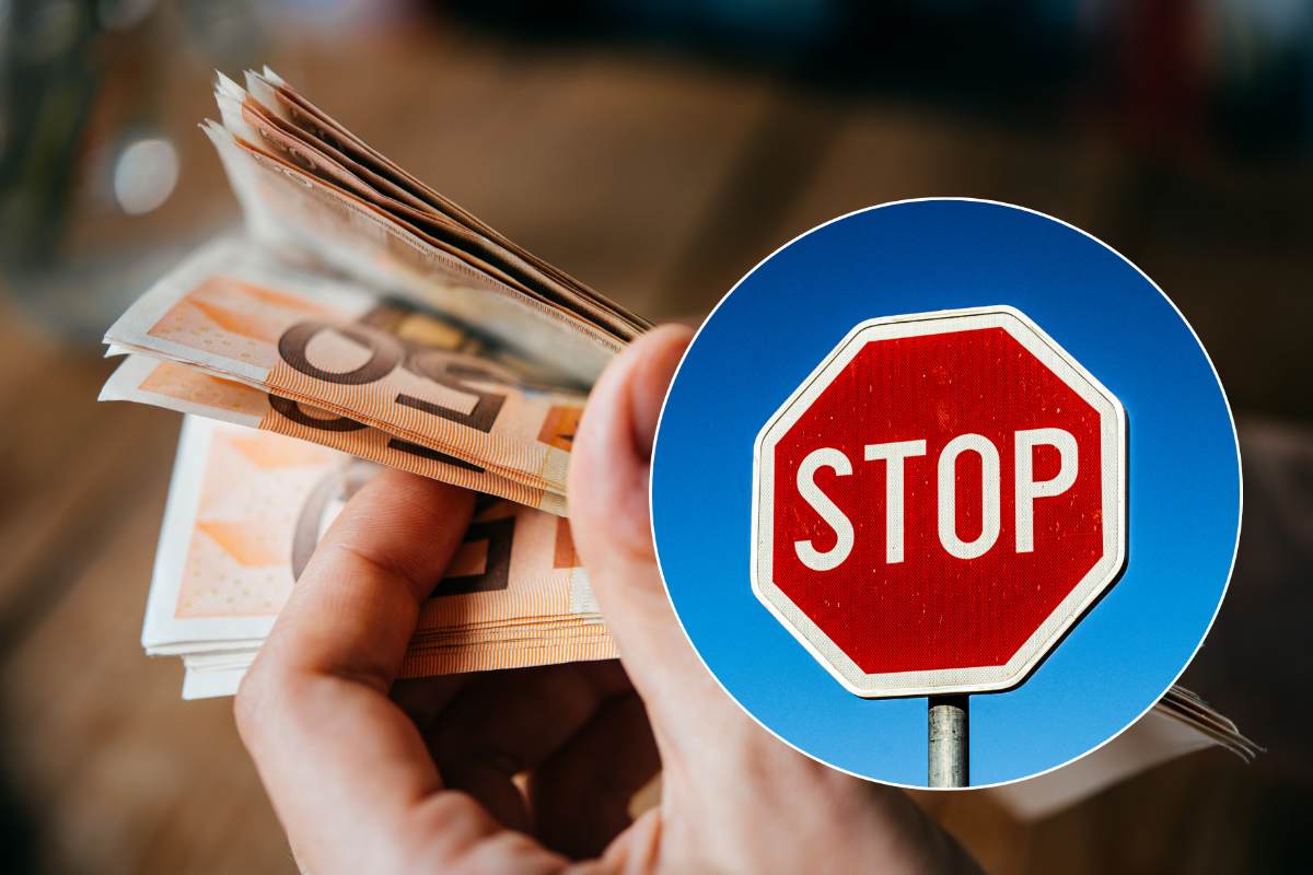 collage euro e cartello stop