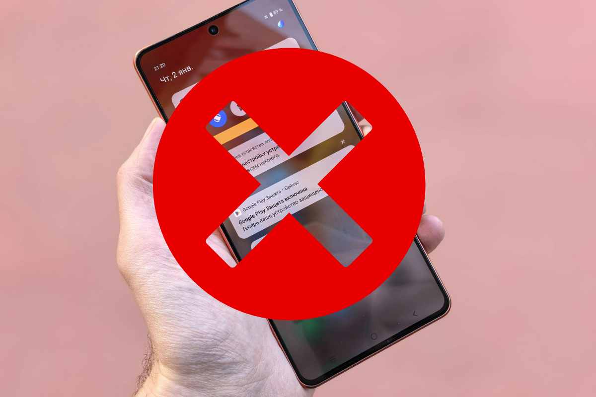 smartphone con una x rossa