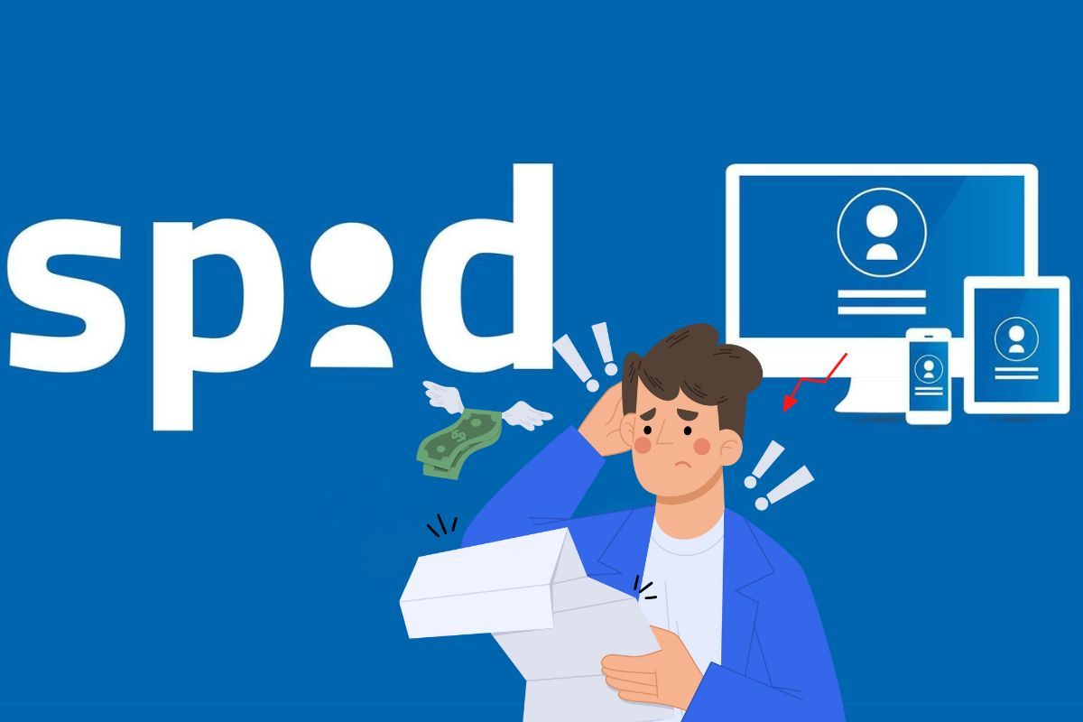 spid grafica uomo con documenti e soldi