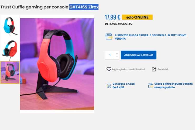 Offerta Eurospin cuffie da gaming