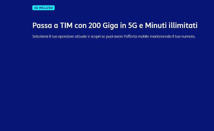 Screen dell'offerta "Passa a Tim"