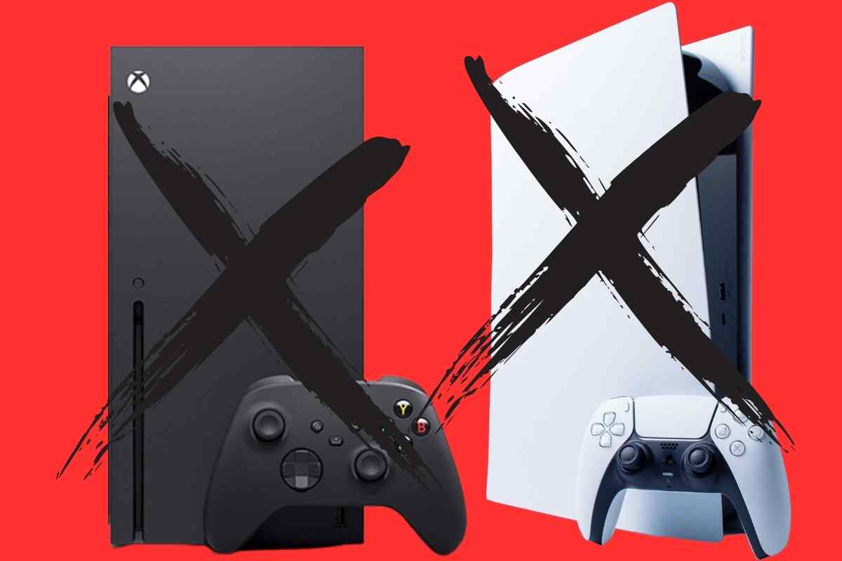 console con x nere sopra