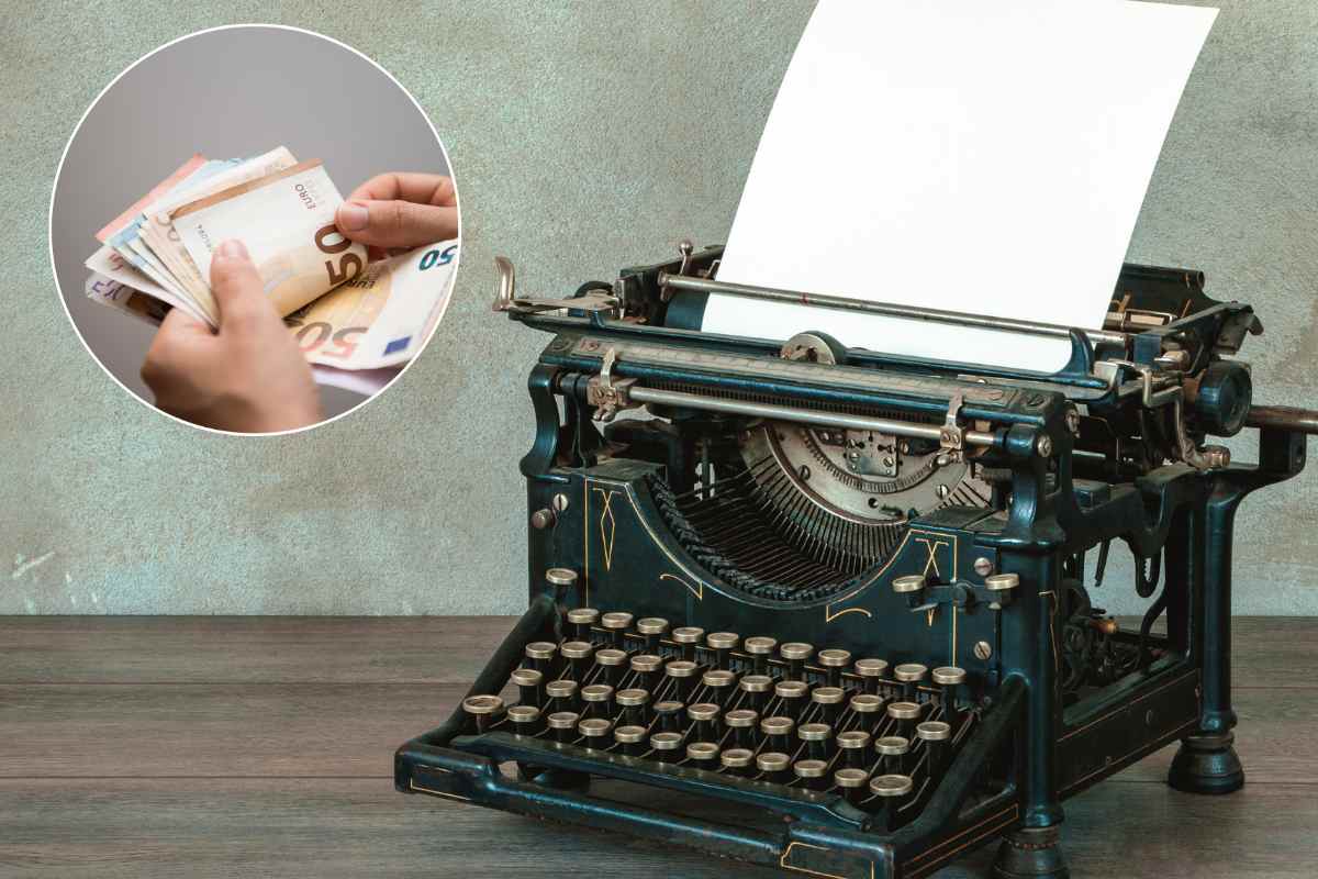 macchina da scrivere e euro