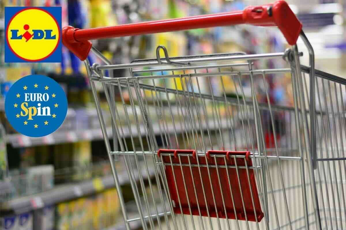 Carrello, loghi Eurospin e LIDL