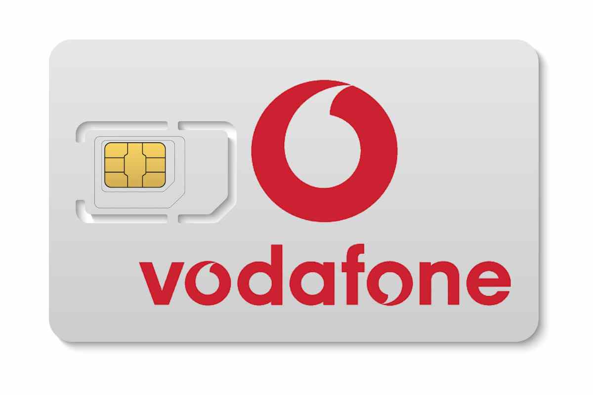 scheda sim con logo vodafone
