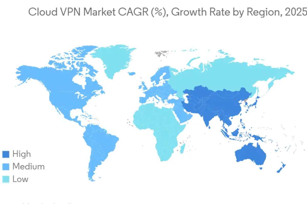 NordVPN: cartina del mondo con i posti degli IP