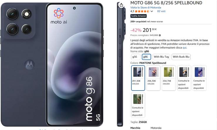 Offerta Motorola G86