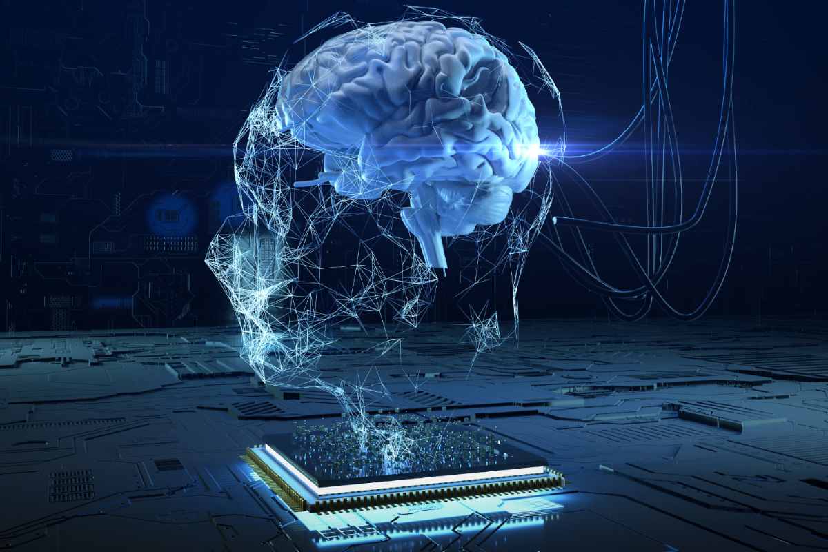 immagine di un cervello futuristico