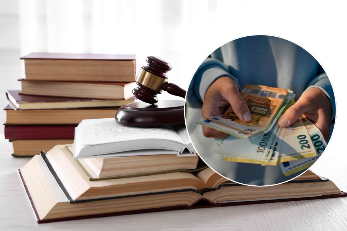 libri, martello del giudice ed euro