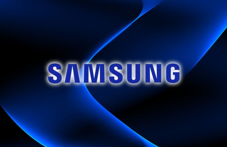 logo samsung su sfondo blu