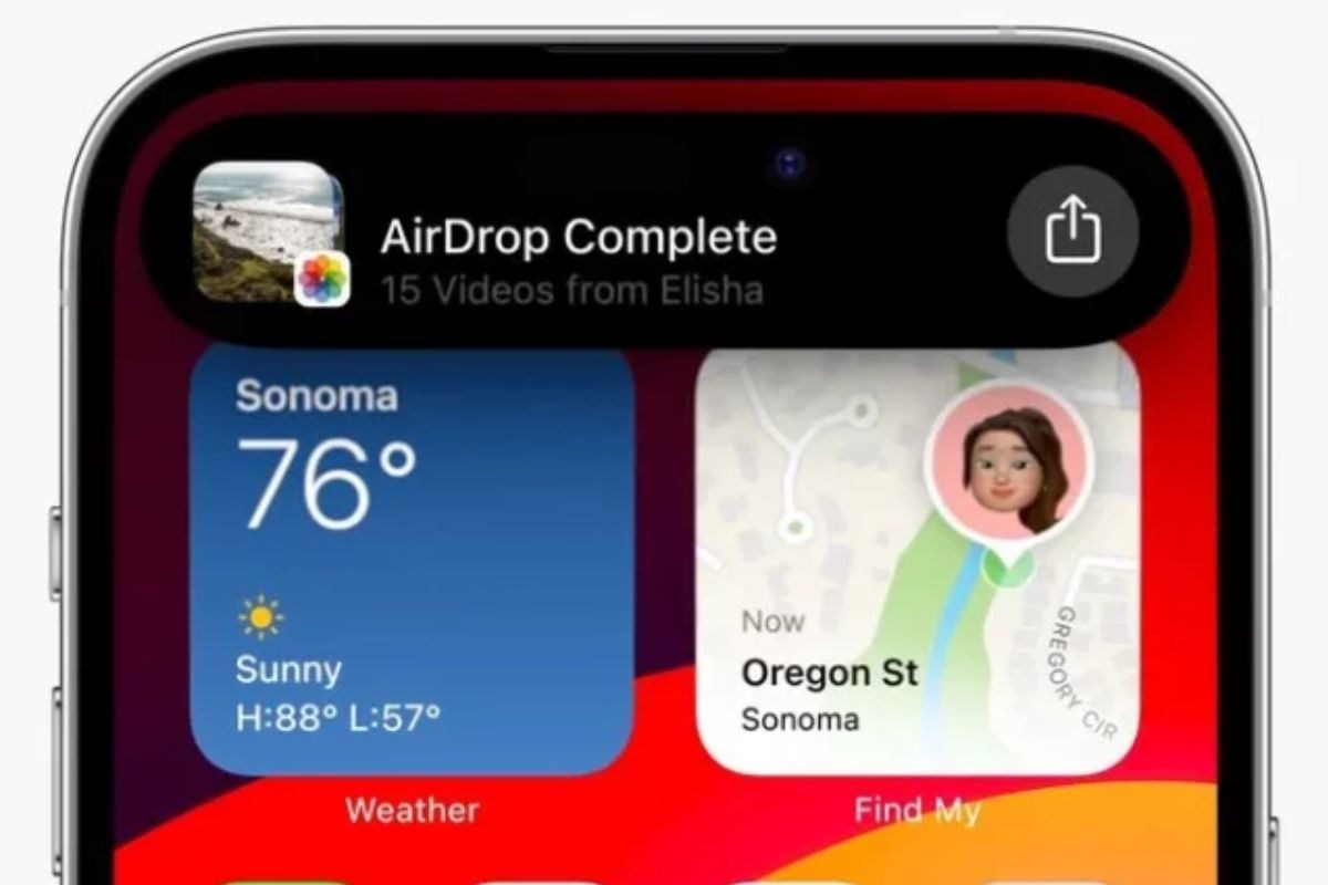 dettaglio schermo iphone con invio di 15 foto tramite airdrop