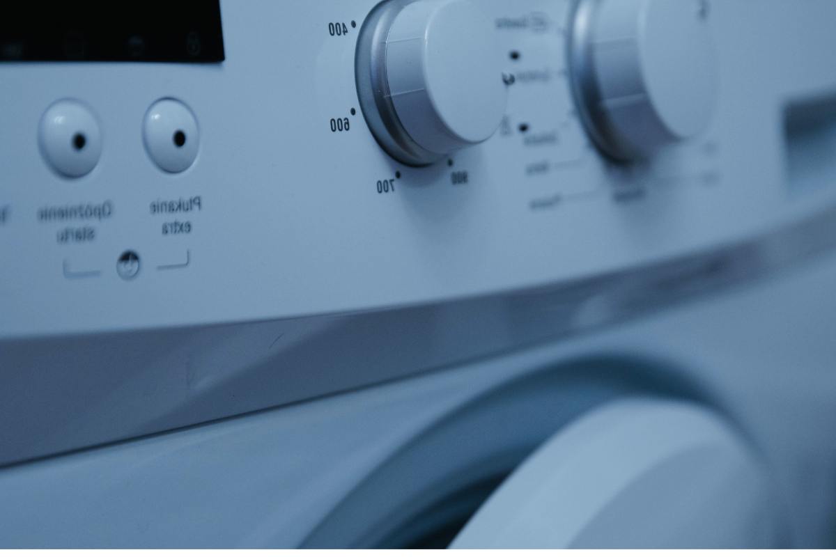 Primo piano di un'asciugatrice