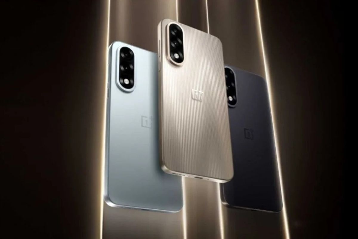 tre smartphone, linea di luce