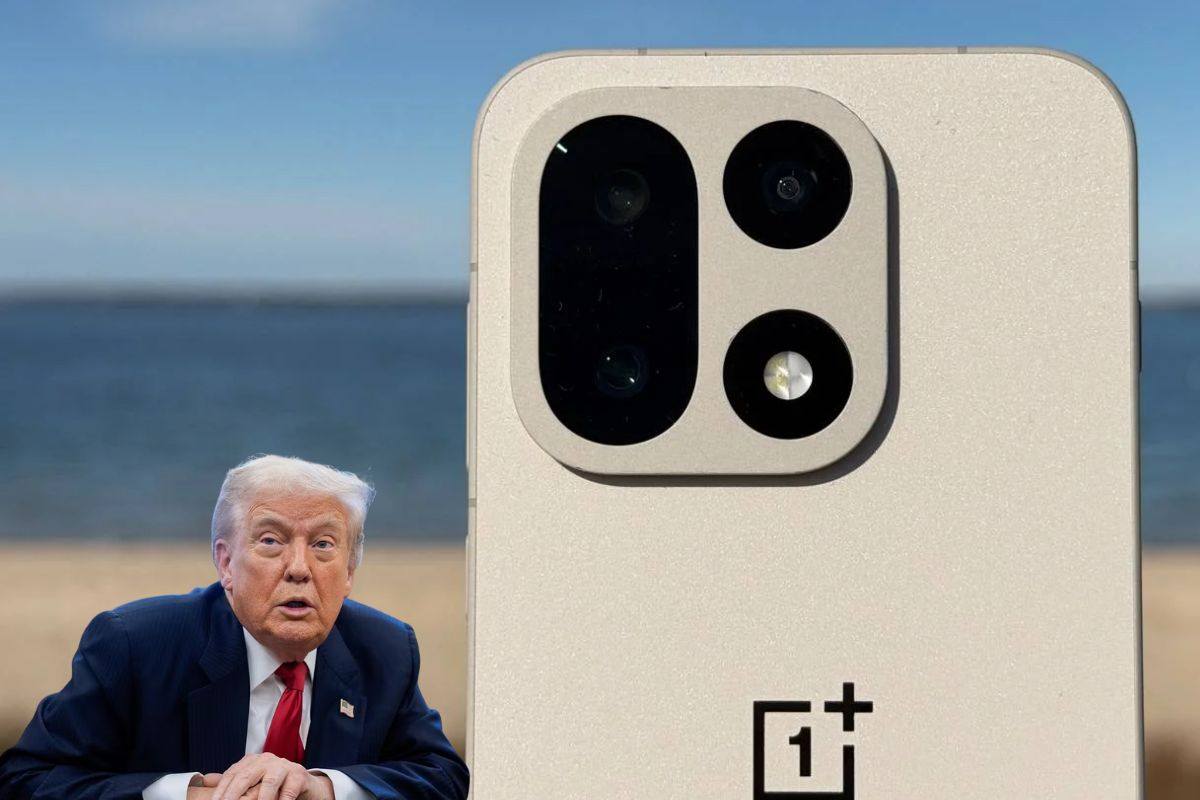 telefono oneplus bianco, dietro la spiaggia, donald trump