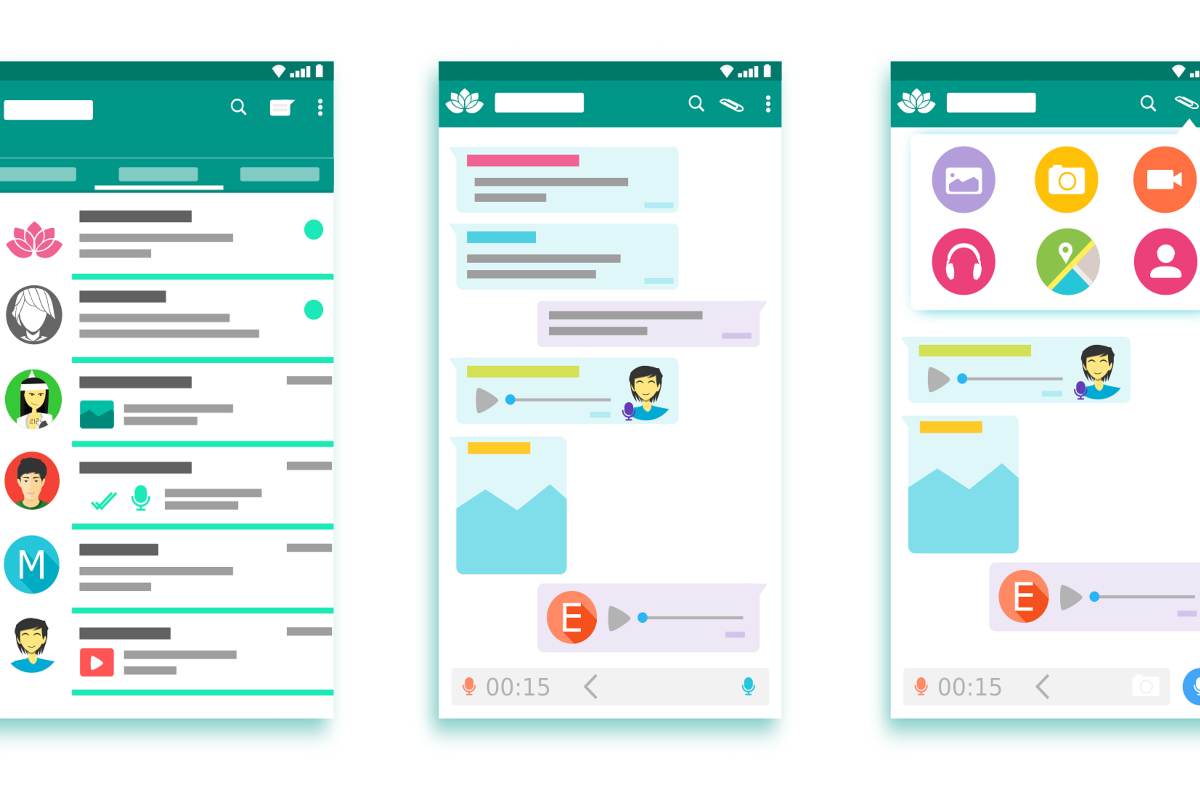 Conversazioni WhatsApp disegnate