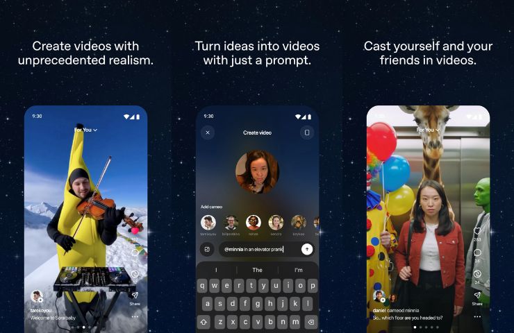 screenshot di Sora Ai dalla pagina ufficiale del Google Play Store