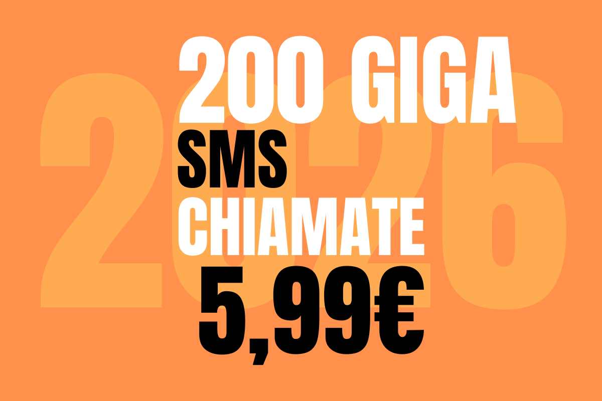 Nuova offerta: 5,99 euro al mese con 200 GIGA