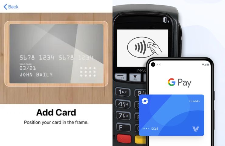 screenshot di google wallet e apple wallet dagli store