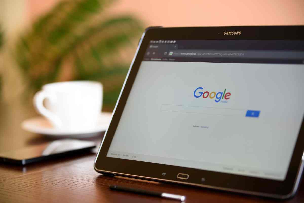 schermata Google su tablet